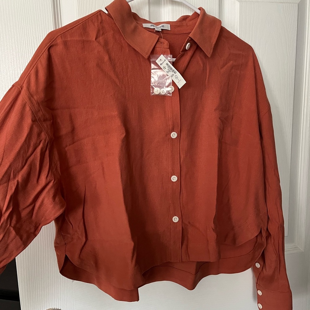 Madewell NWT orange button up